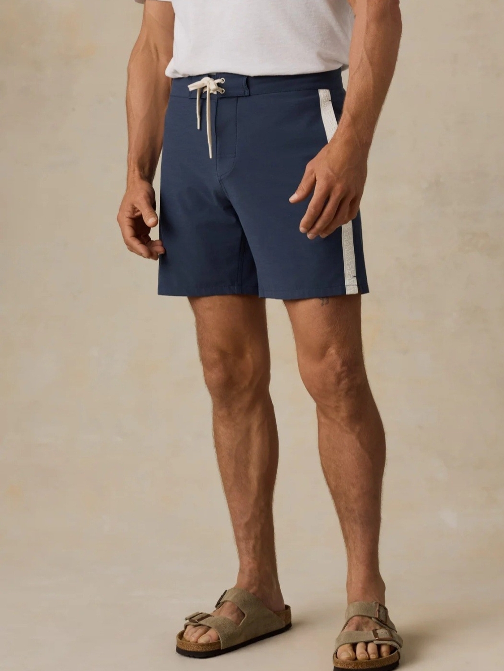 Faherty Brand All Day™ Boardshort - Bluish Gray & Cream Nights Swim Trunks 30